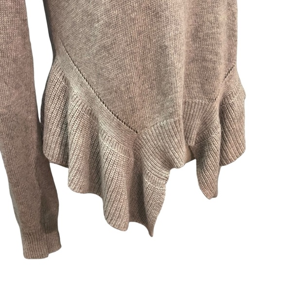 Silvia Novelli Italy cashmere wool tight knit ribbed asymmetrical hem sweater - Picture 3 of 15